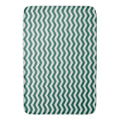 Turquoise groene Chevron zigzag streeppatroon Badmat (Voorkant Verticaal)