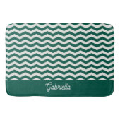 Turquoise groene Chevron zigzag streeppatroon Badmat (Voorkant)