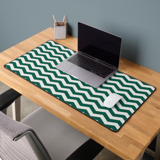 Turquoise groene Chevron zigzag streeppatroon Bureaumat (Kantoor 2)