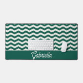Turquoise groene Chevron zigzag streeppatroon Bureaumat (Keyboard & Muis)