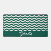 Turquoise groene Chevron zigzag streeppatroon Bureaumat (Voorkant)