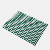 Turquoise groene Chevron zigzag streeppatroon Deurmat (Schuin)