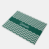 Turquoise groene Chevron zigzag streeppatroon Deurmat (Schuin)