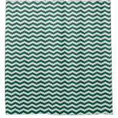 Turquoise groene Chevron zigzag streeppatroon Douchegordijn (Voorkant)