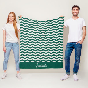 Turquoise groene Chevron zigzag streeppatroon Fleece Deken