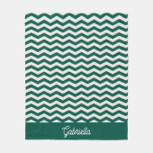 Turquoise groene Chevron zigzag streeppatroon Fleece Deken (Voorkant)