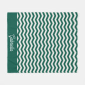 Turquoise groene Chevron zigzag streeppatroon Fleece Deken (Voorkant (Horizontaal))