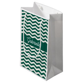 Turquoise groene Chevron zigzag streeppatroon Klein Cadeauzakje