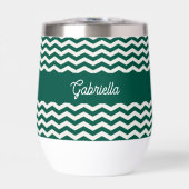 Turquoise groene Chevron zigzag streeppatroon naam (Voorkant)