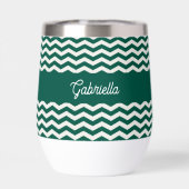 Turquoise groene Chevron zigzag streeppatroon naam (Achterkant)