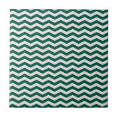 Turquoise groene Chevron zigzag streeppatroon Tegeltje (Voorkant)