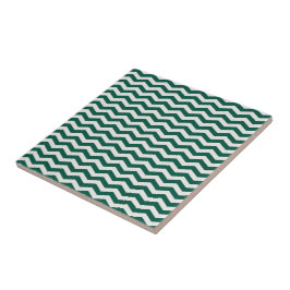 Turquoise groene Chevron zigzag streeppatroon Tegeltje