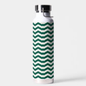 Turquoise groene Chevron zigzag streeppatroon Waterfles (Links)