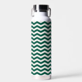 Turquoise groene Chevron zigzag streeppatroon Waterfles (Voorkant)