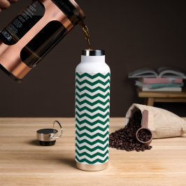 Turquoise groene Chevron zigzag streeppatroon Waterfles