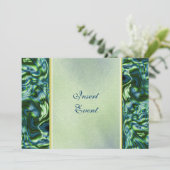 Turquoise groene elegante formele fuif kaart (Staand voorkant)