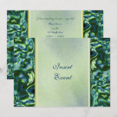 Turquoise groene elegante formele fuif kaart (Voorkant / Achterkant)