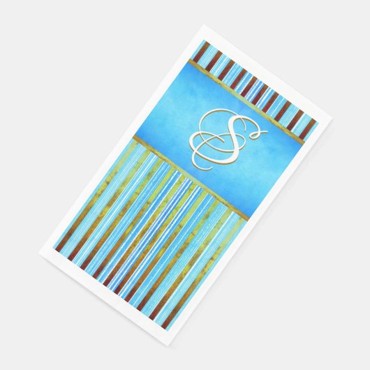 Turquoise, Groene, en Witte Stripes Servet (Hoek)