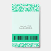 Turquoise Groene Gestippelde Foto Barcode Logo Med Badge (Achterkant)