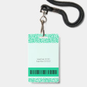 Turquoise Groene Gestippelde Foto Barcode Logo Med Badge (Achterkant met lanyard)