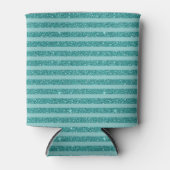 Turquoise Groene Glitter Horizontale Strepen Blikjeskoeler (Voorkant)