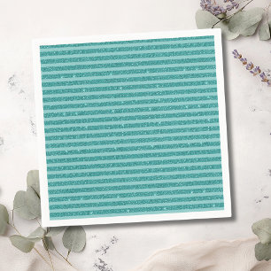 Turquoise Groene Glitter Horizontale Strepen Servet