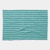 Turquoise Groene Glitter Horizontale Strepen Theedoek (Horizontaal)