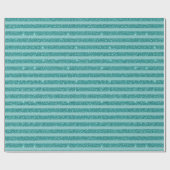 Turquoise Groene Glitter Stijl Horizontale Strepen Cadeaupapier (Vlak)