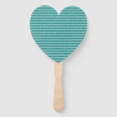 Turquoise Groene Glitter Stijl Horizontale Strepen Handwaaier (Voorkant)