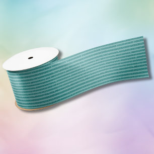 Turquoise Groene Glitter Stijl Horizontale Strepen Satijnen Lint