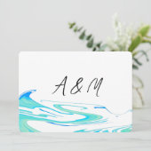 Turquoise Groene golf Save the Date Kaart (Staand voorkant)