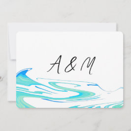Turquoise Groene golf Save the Date Kaart