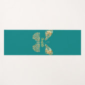 Turquoise groene gouden vlinder naam yogamat (Voorkant (horizontaal))