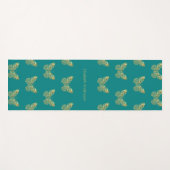 Turquoise groene gouden vlinders naam yogamat (Voorkant (horizontaal))