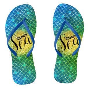 Turquoise groene ombre Zeemeermin schubben Persoon Teenslippers