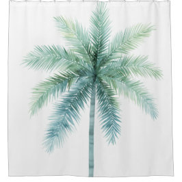 Turquoise Groene Palmboom Douchegordijn