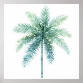 Turquoise Groene Palmboom Poster