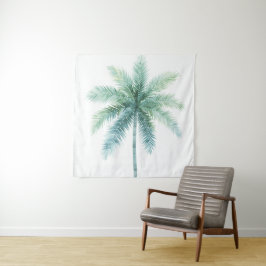 Turquoise Groene Palmboom Wandkleed