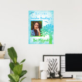 Turquoise & Groene Partij Welkom Bord Poster (Thuiskantoor)