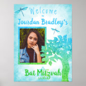 Turquoise & Groene Partij Welkom Bord Poster (Voorkant)