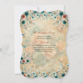 Turquoise Groene Quinceanera Jurk Bloem Butterfly Kaart (Achterkant)