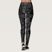 Turquoise groene stippenpatroon op zwart leggings (Achterkant)