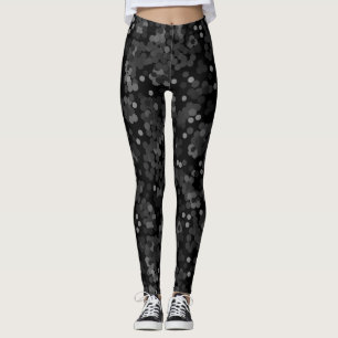 Turquoise groene stippenpatroon op zwart leggings