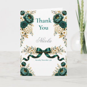 Turquoise Groene Sweet Sixteen Bedankkaart