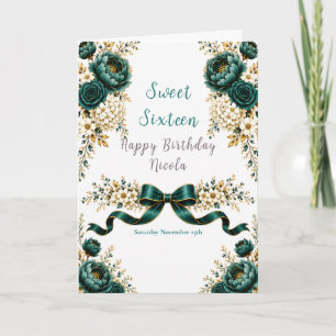 Turquoise Groene Sweet Sixteen Kaart