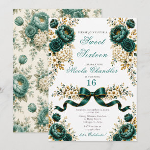 Turquoise Groene Sweet Sixteen Kaart