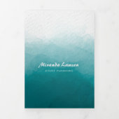 Turquoise groene waterverf achtergrond drieluik kaart (Cover)