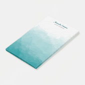 Turquoise groene waterverf achtergrond post-it® notes (Schuin)
