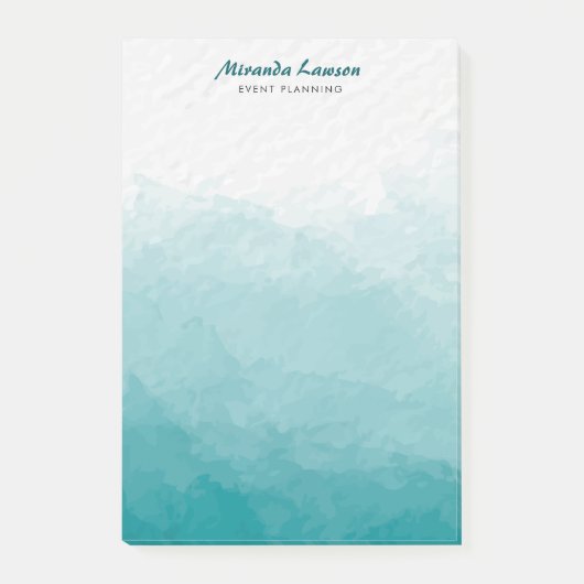 Turquoise groene waterverf achtergrond post-it® notes (Voorkant)