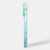 Turquoise Groene waterverf Glitter  Case-Mate iPhone Case (Achterkant / Links)